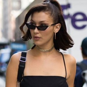 Black Bella Hadid Tiny Cat Eye Sunglasses NWT